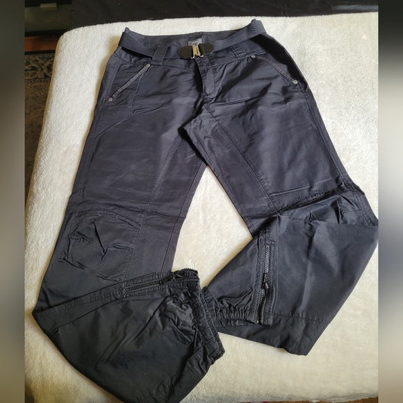 Mexx Pants - Size 12 - Mexx black, shiny pants with belt